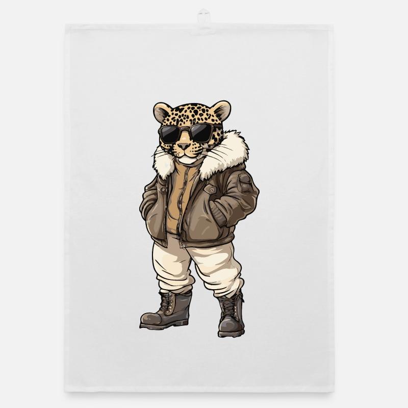 Leopard Cool Winter Organic Geschirrtuch