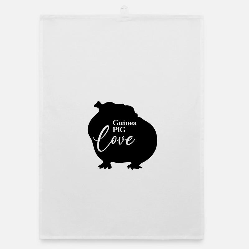 Silhouette de cochon d’Inde amoureuse de Meerschweinchen Torchon bio