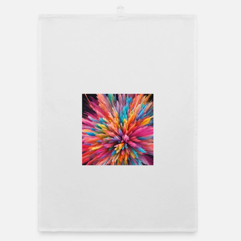 Explosion de couleurs - Torchon bio - blanc