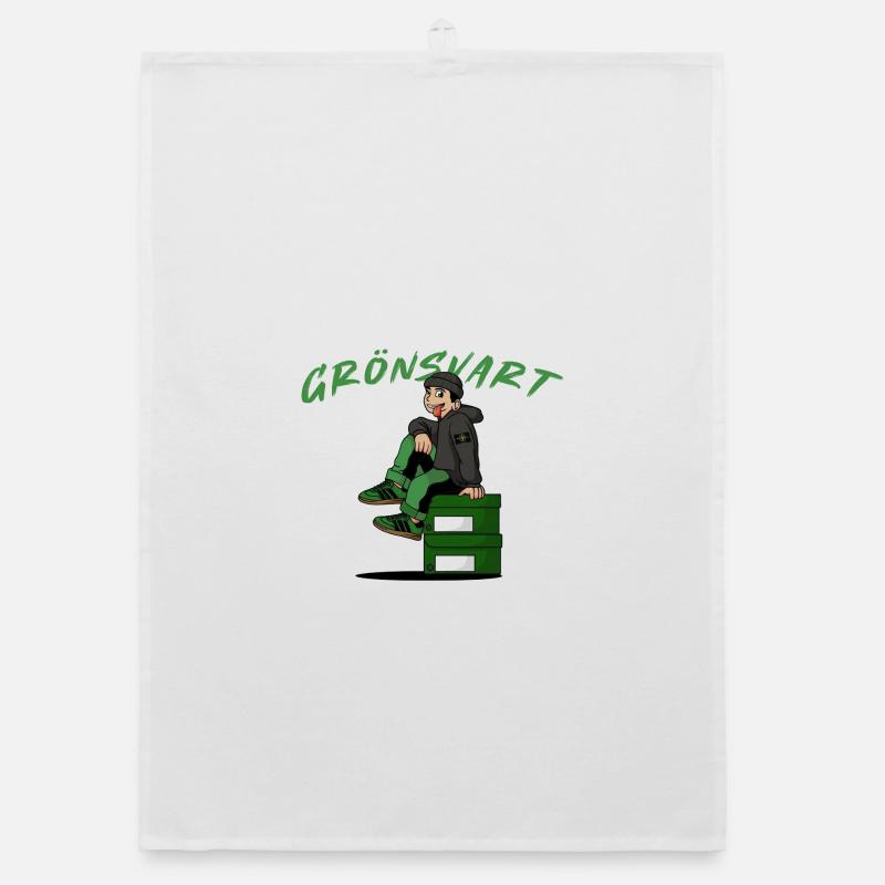 Grün-Schwarze Mode Organic Geschirrtuch