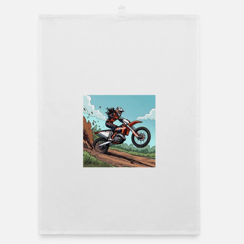 Motocross Adrenalin Trail - Organic Geschirrtuch - Weiß