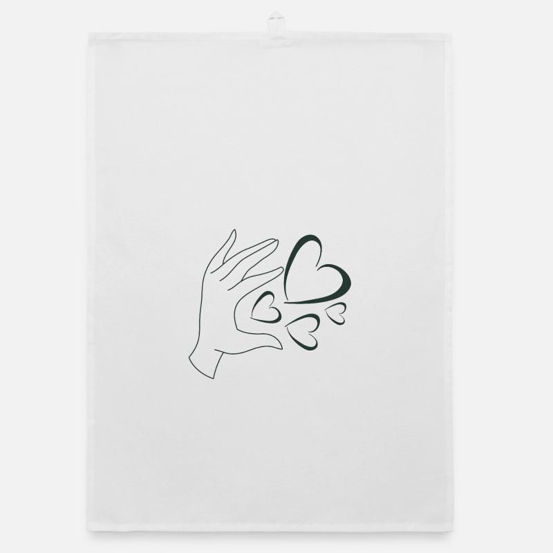 Hand mit Herzen Organic Geschirrtuch