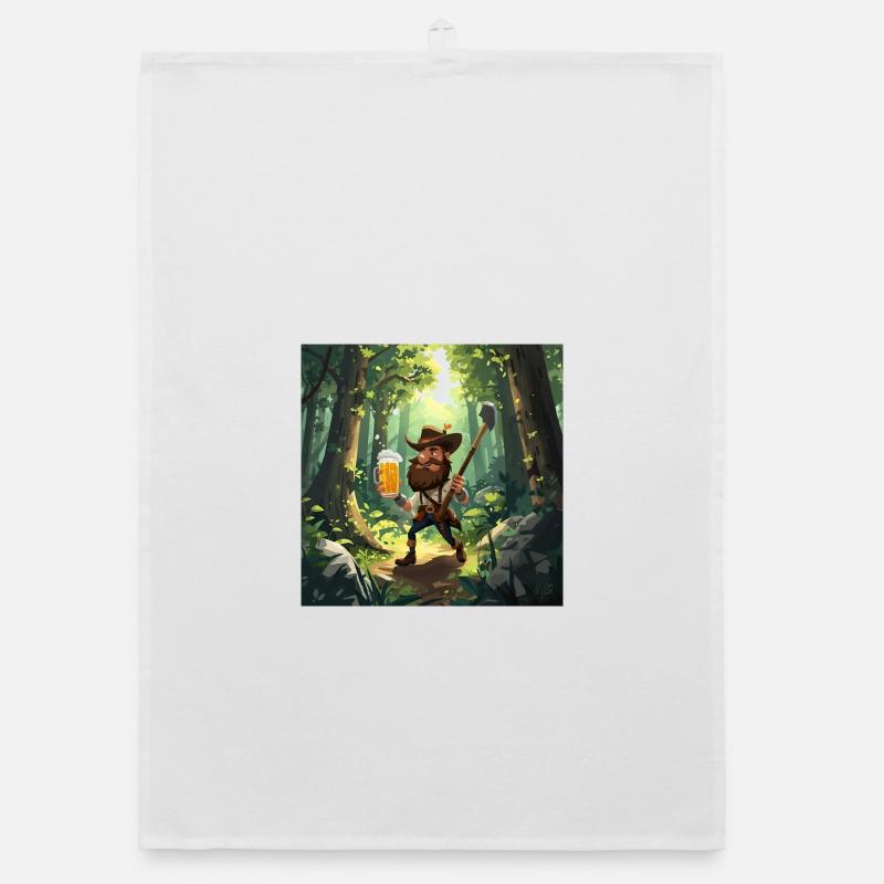 Forest Adventure Beer Hunter Organic dish towel