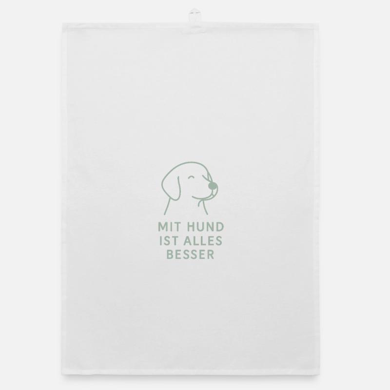 Everything is better with a dog Organic dish towel