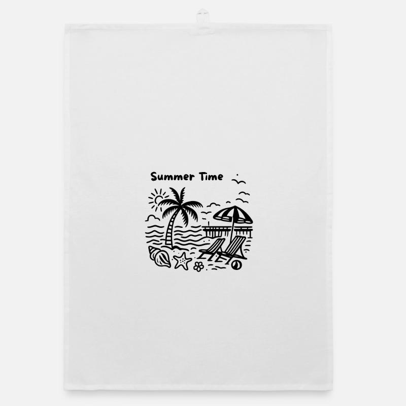 Palm Beach Pier - Summer Design Organic dish towel