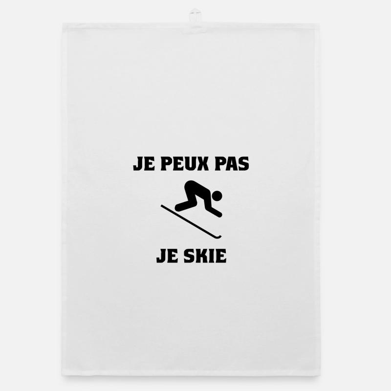 I CAN'T. SKI. SKI. RACKET. SNOW. SNOWBOARDING Organic dish towel