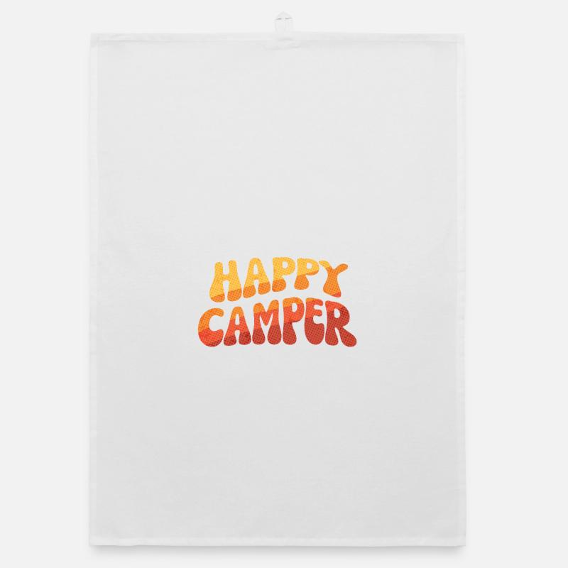 Happy Camper Gradient Text Organic Geschirrtuch