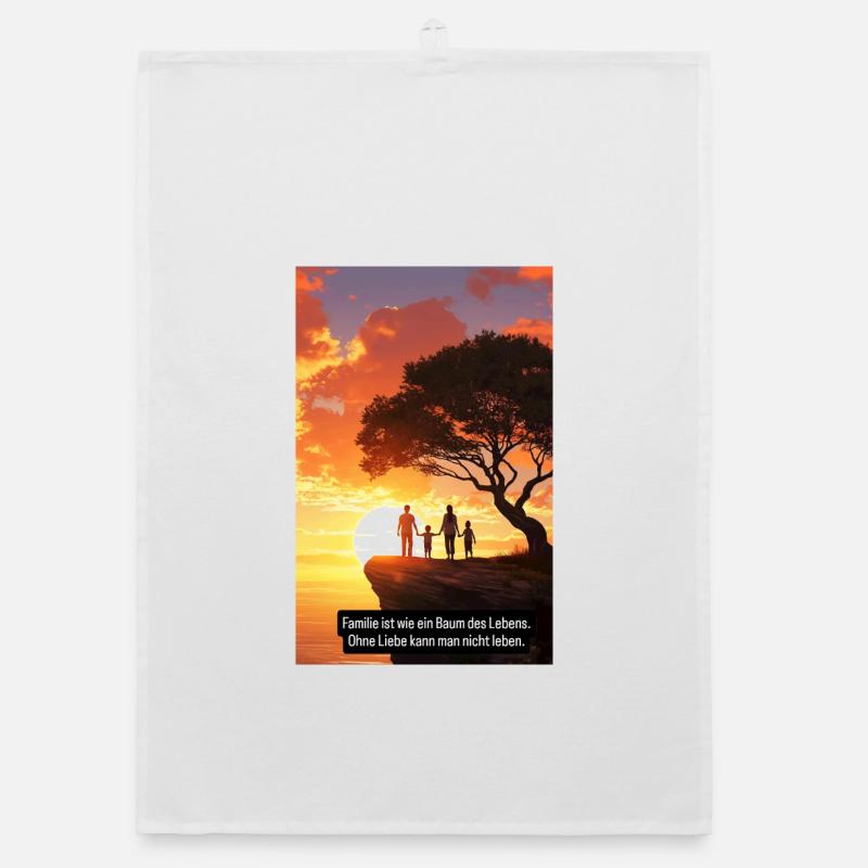 Family Tree Sunset Design Organic dish towel