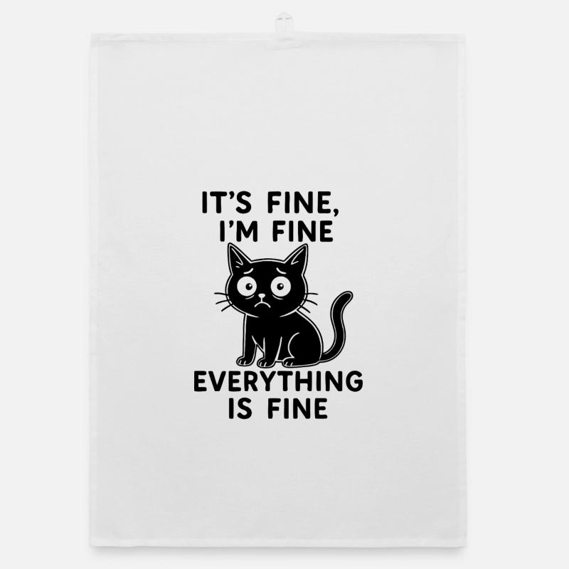 It's Fine Funny Cat I'm Ok Organic dish towel