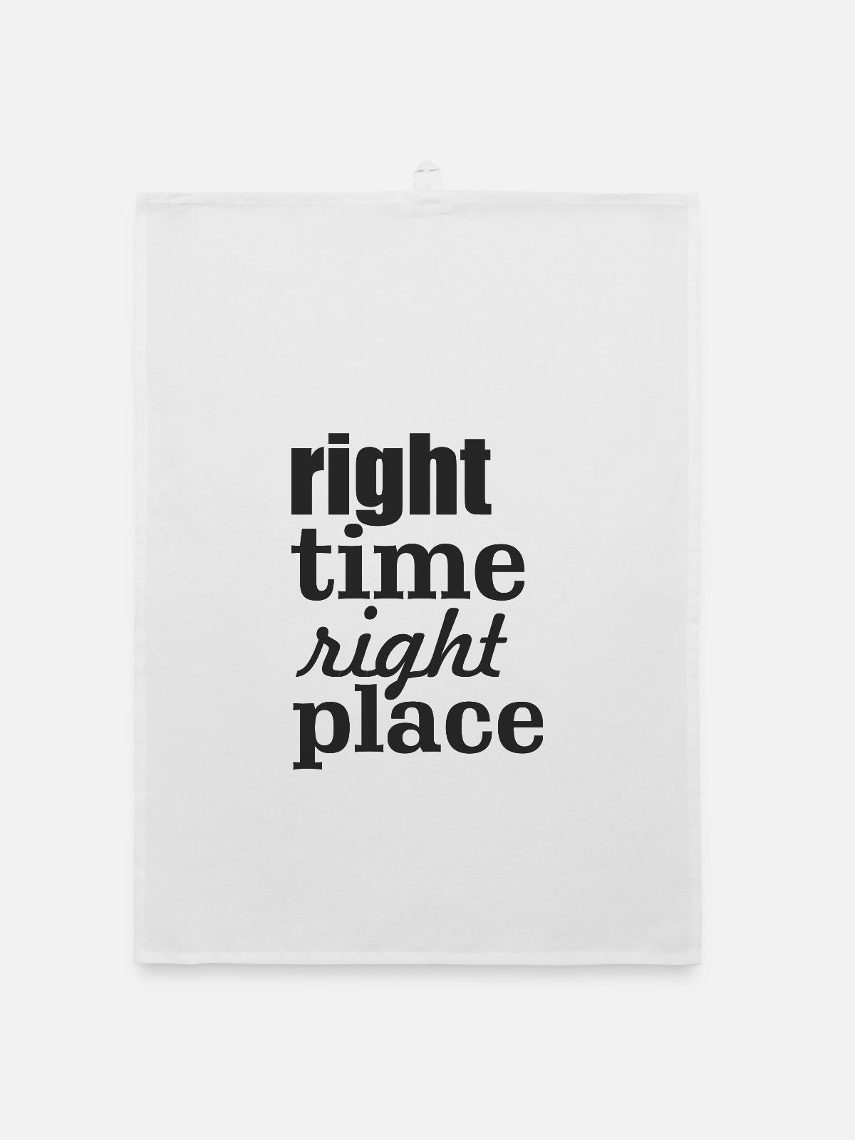 right time right place - Organic Geschirrtuch - Weiß - Vorne