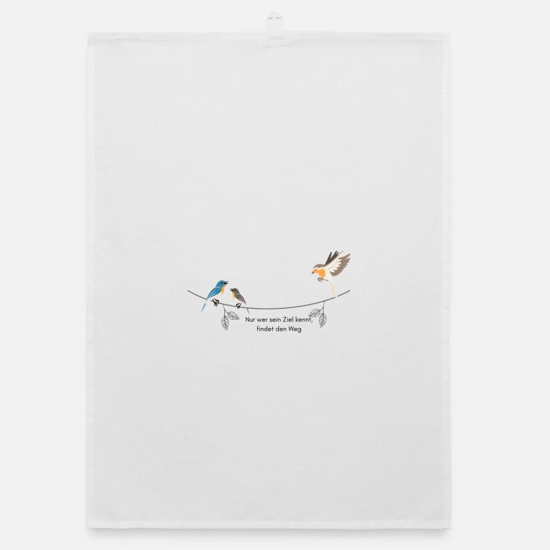 Vögel mit Spruch Organic Geschirrtuch