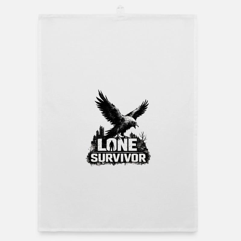 LONE SURVIVOR | Post-Apocalyptic Raven Design Organic dish towel