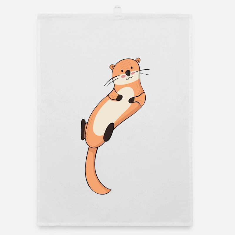 Otter - Organic Geschirrtuch - Weiß