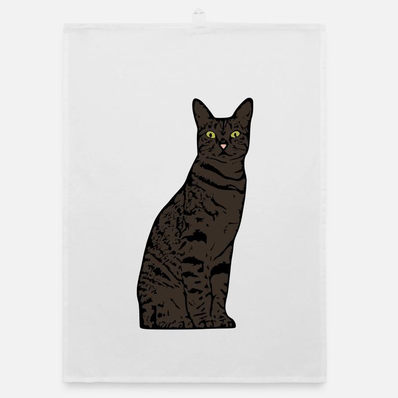 Katze Geschenk T-shirt - Organic Geschirrtuch - Weiß