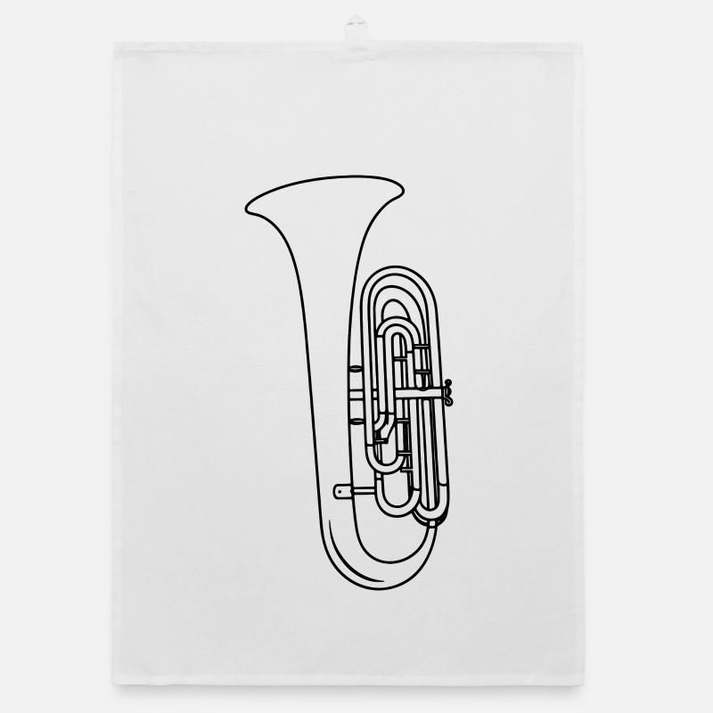 Tuba Sketch Organic dish towel