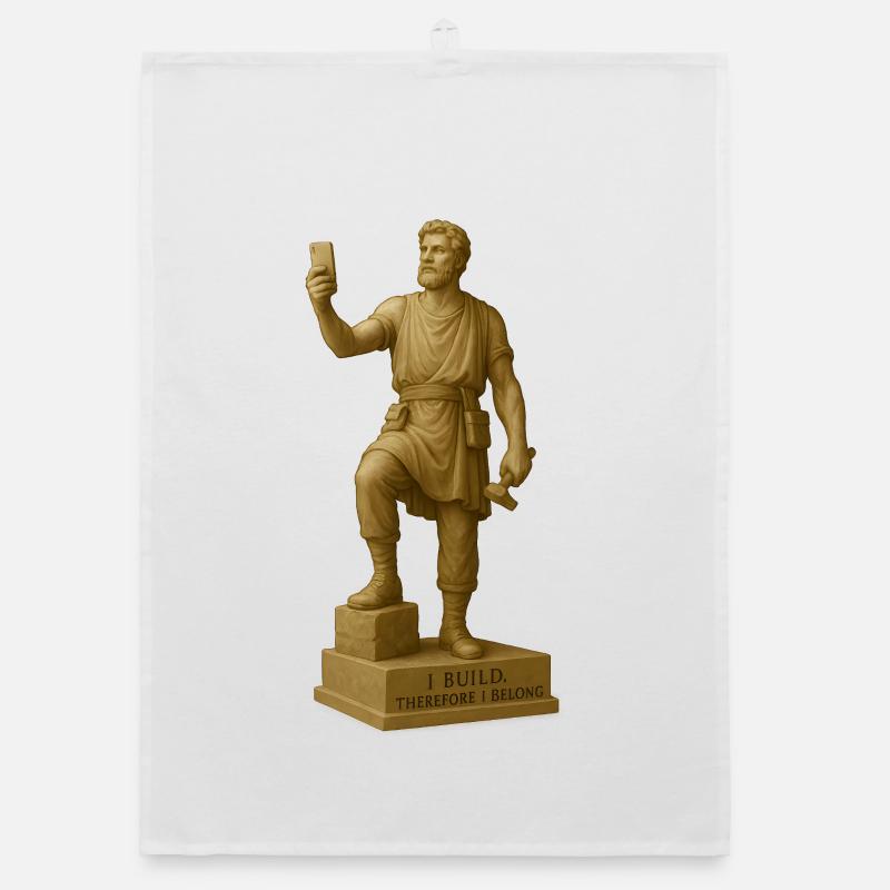 Antike Philosophen Skulptur mit Zitat Organic Geschirrtuch