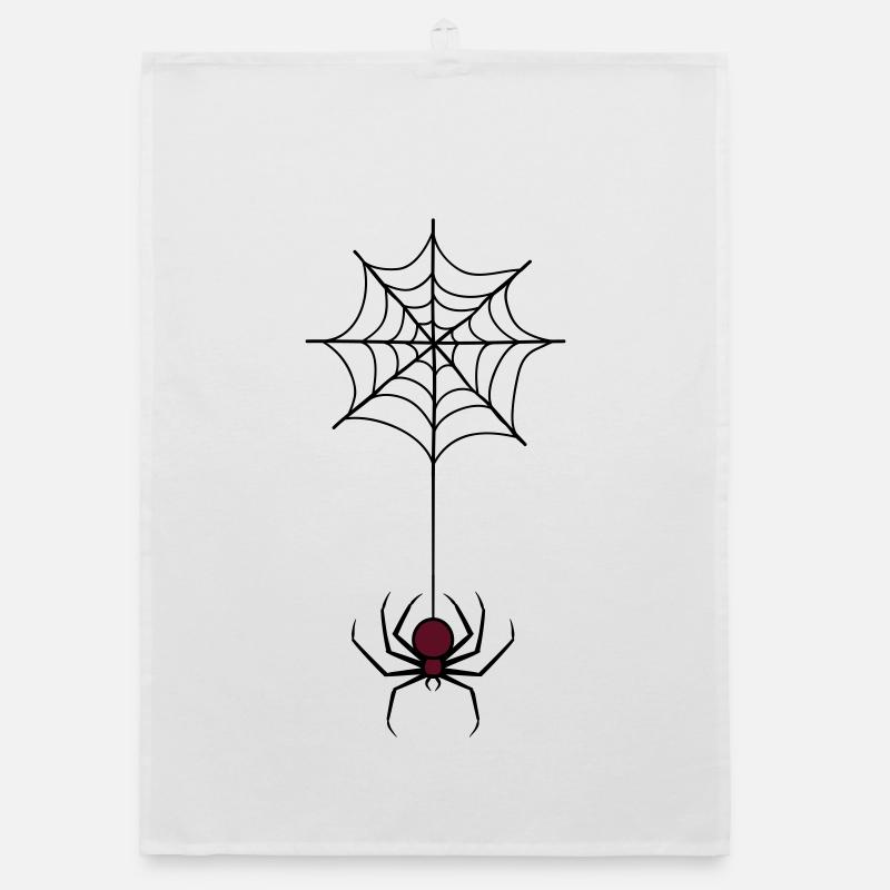 Spooky Halloween Spider in Web Organic dish towel
