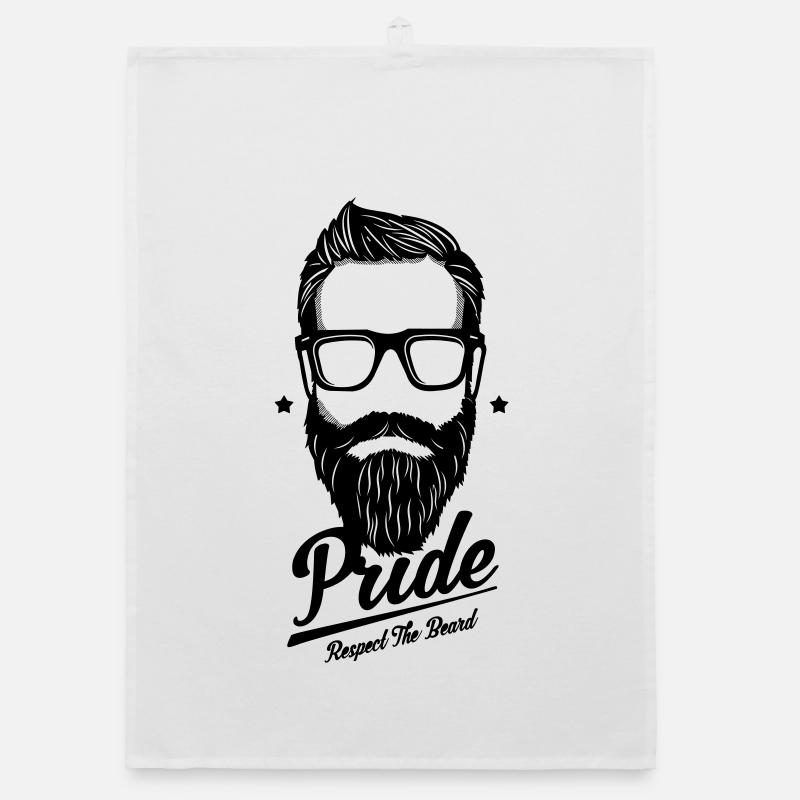 Bart - Respect the beard - Organic dish towel - white