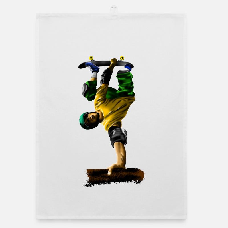 Street Skateboarder Jump Dynamics Organic dish towel