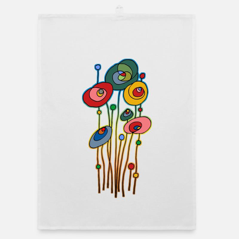 Flowers Organic dish towel