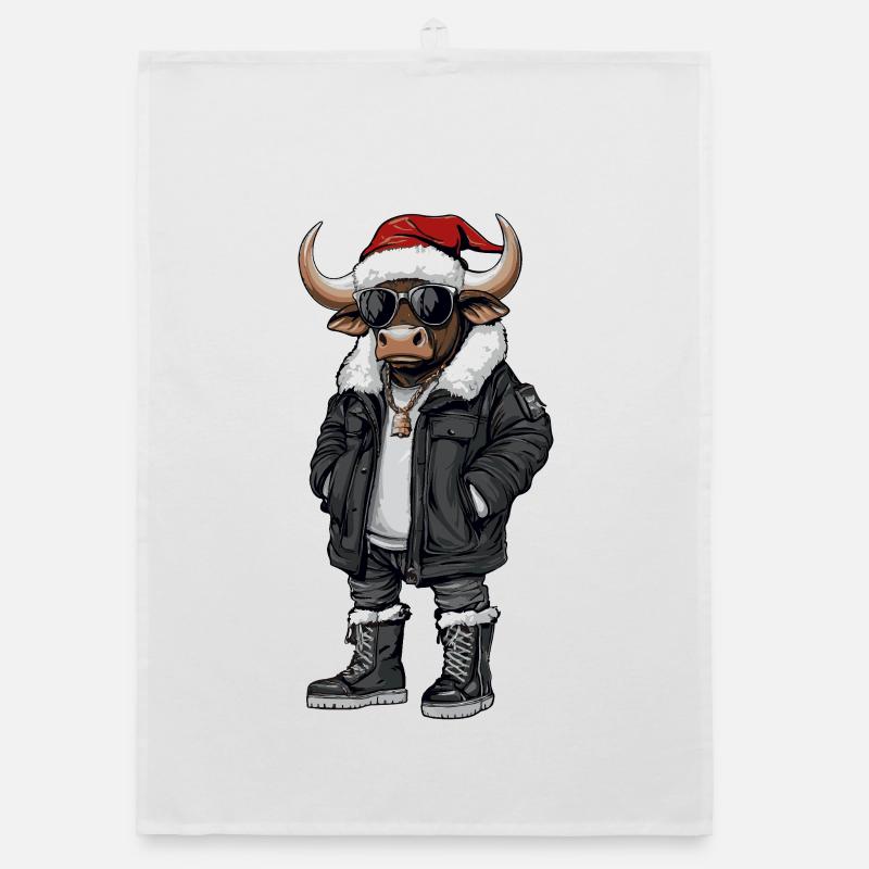 Taurus Christmas Winter Organic dish towel