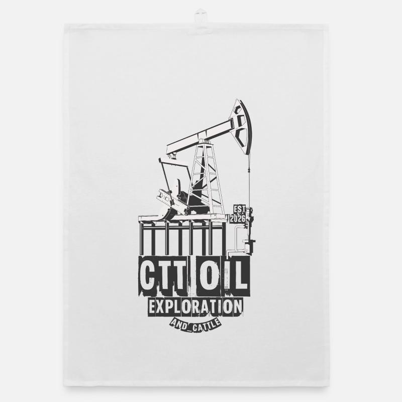 Graphique vintage d’exploration pétrolière Torchon bio