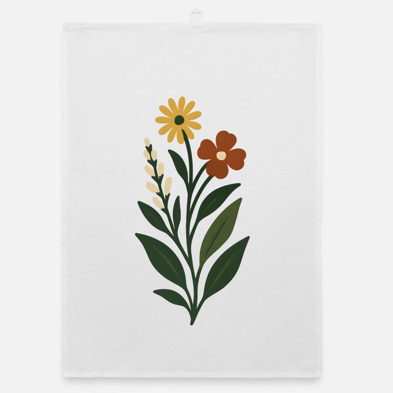 Fleurs de printemps Minimal Art Torchon bio