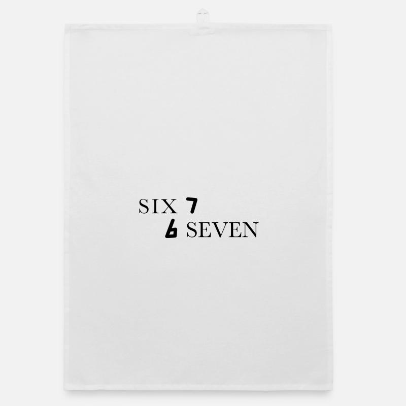 Six Seven 67 Meme Sechs Sieben - Organic Geschirrtuch - Weiß