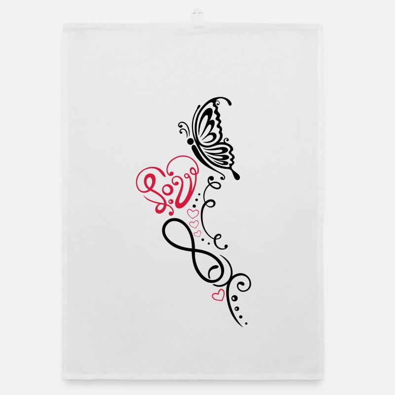 Herz mit Schmetterling, infinity Torchon bio
