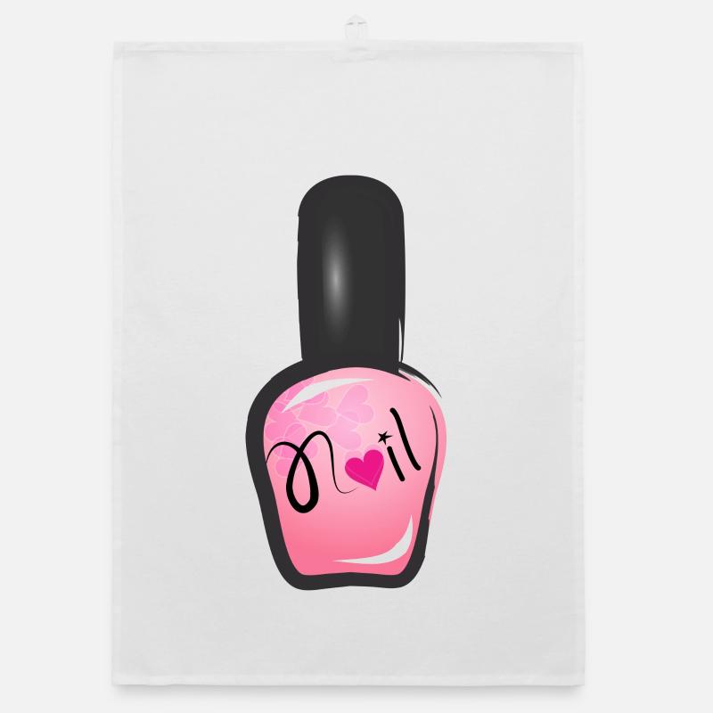 rosa Nagellack im Graffiti Stil mit Herz Organic Geschirrtuch