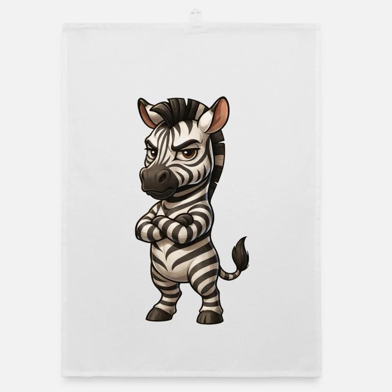 Cool zebra serene comic crossed arms Organic dish towel