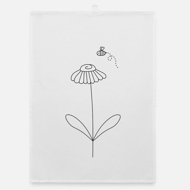 Bee And Flower Art Pattern Organic dish towel