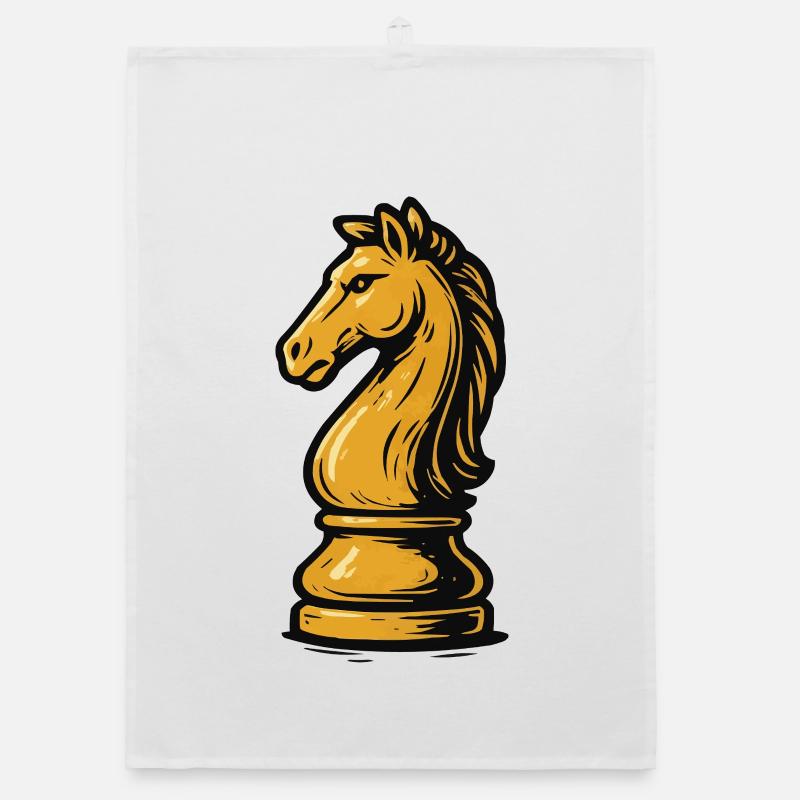 Pferd Schach Figur Organic Geschirrtuch