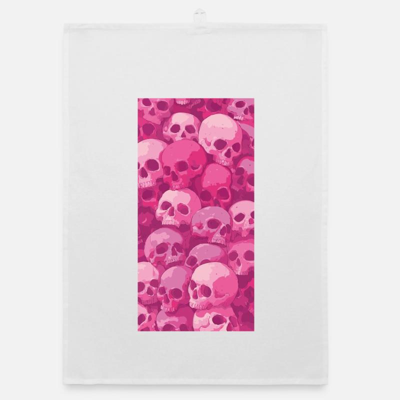 Pink Skull Pattern Organic dish towel