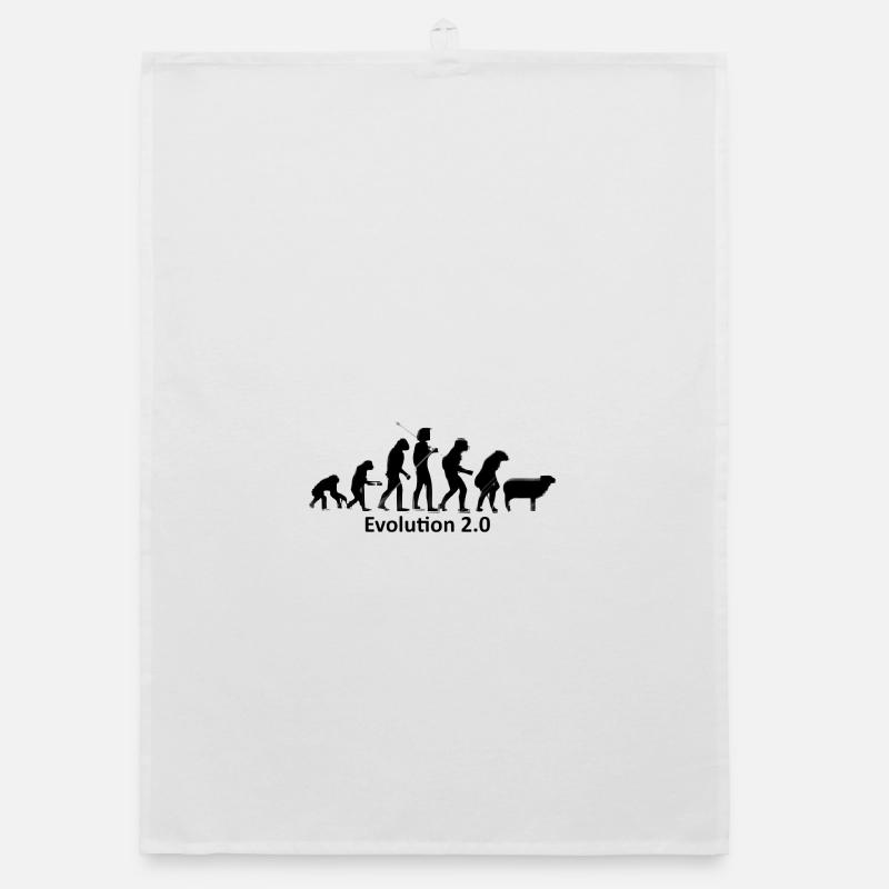 Human evolution in silhouette Organic dish towel