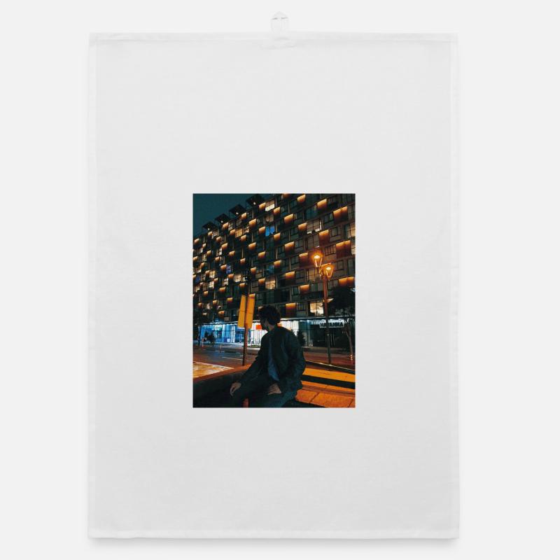 Urban Night: Lichter und Schatten Organic Geschirrtuch