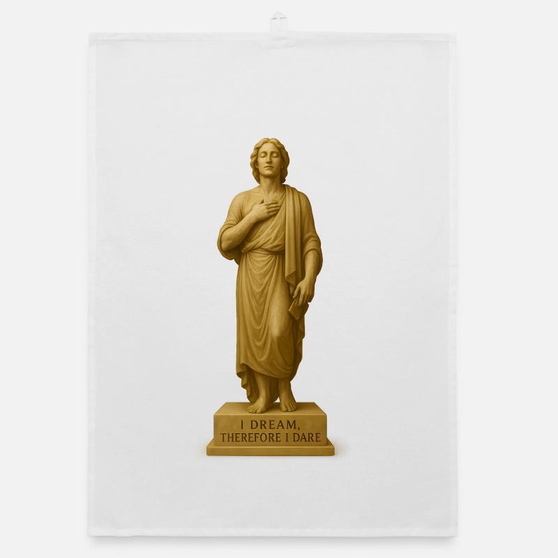 Meditative Statue with Inspirational Quote Organic dish towel