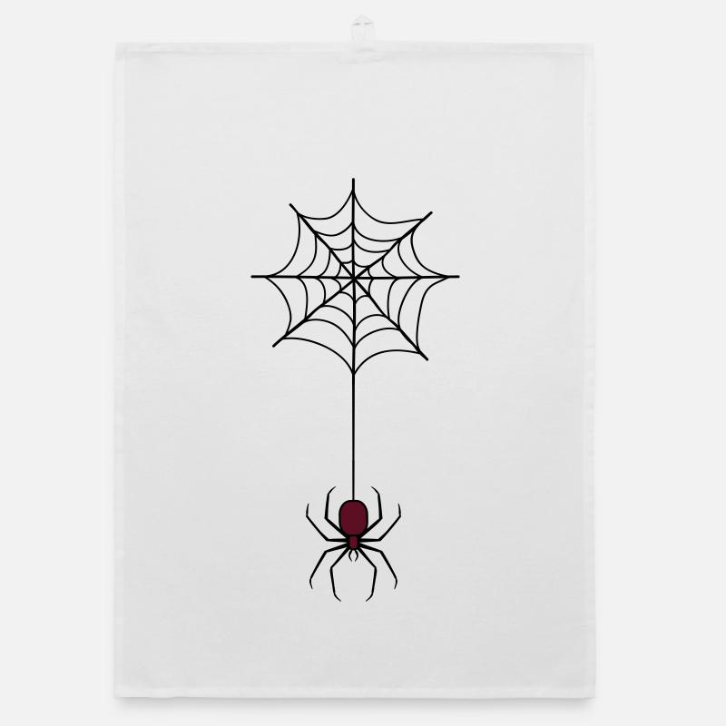 Gruselige Halloween-Spinne im Web 3 Organic Geschirrtuch
