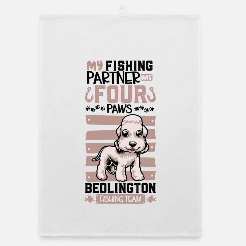 Pêche et Bedlington Terriers Torchon bio