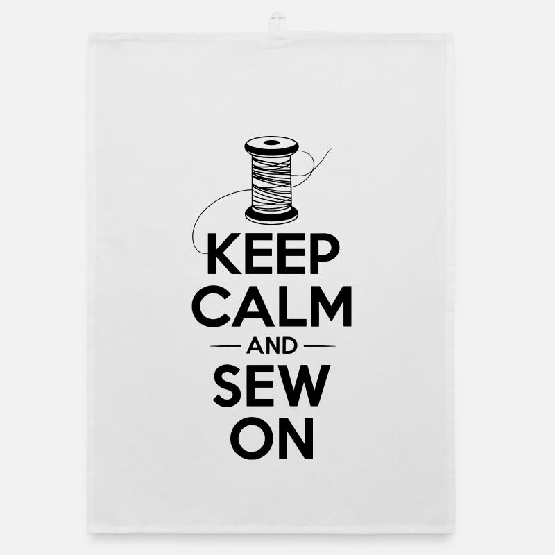 Keep Calm And Sew On Bobbin Sewing Friends Organic dish towel