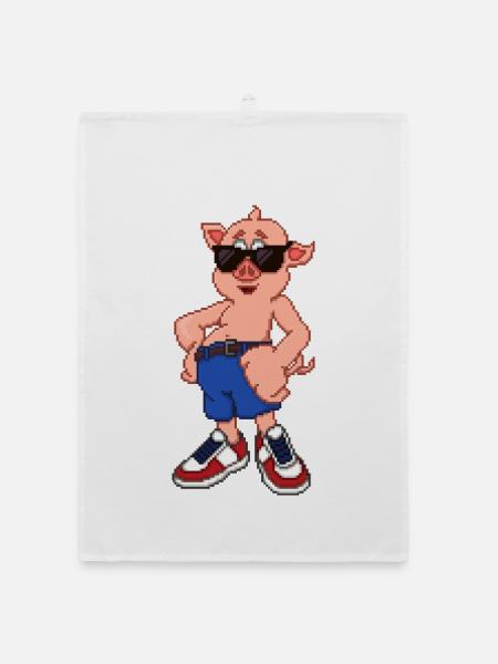 Cool Pig - Organic Geschirrtuch - Weiß - Vorne