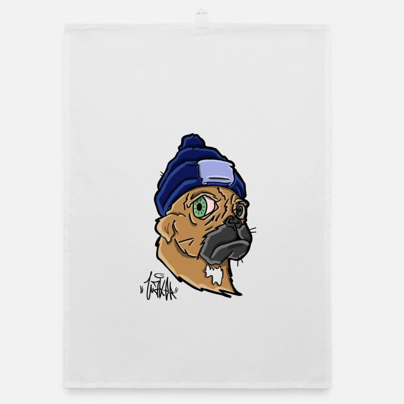 Chien avec un bonnet Torchon bio