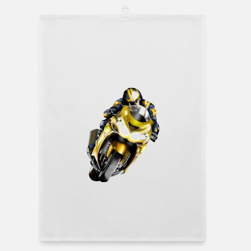 Coureur sur machine jaune Torchon bio