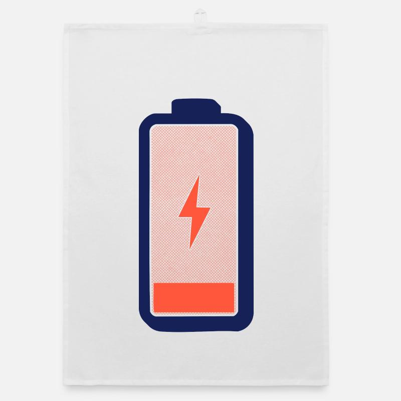 Battery Empty – Charge Me! Organic dish towel