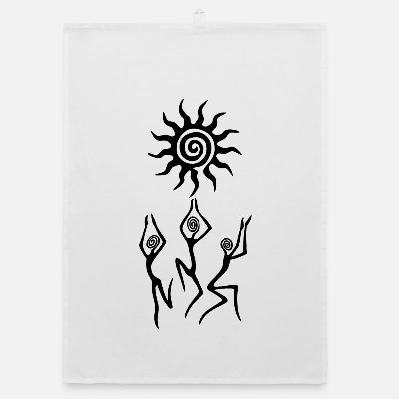 The Black Sun Dance Organic dish towel