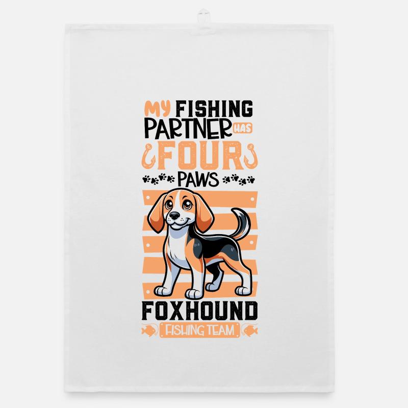 Pêche et foxhound anglais Torchon bio