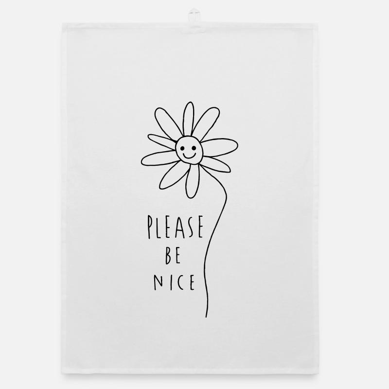 Please be nice – Freundliches Minimal Statement Organic Geschirrtuch