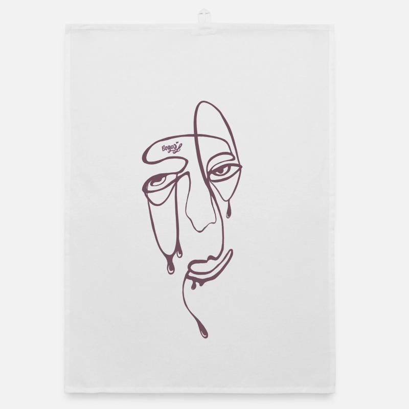 Tear Lines Portrait Organic dish towel