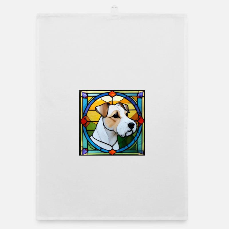 Parson Russell Terrier version vitrail Torchon bio