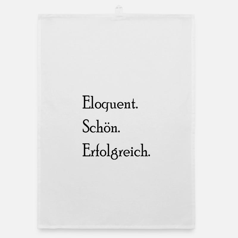 Éloquent. Sympa. Avec succès. Déclaration Torchon bio